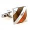 Amber Cut Silver Bands Cufflinks Cuff Links.jpg